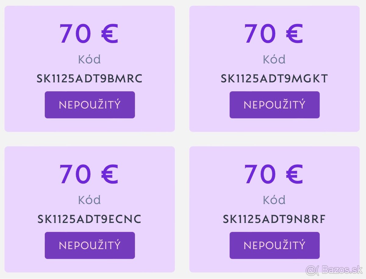 Posledné 4 poukazy na 70€
