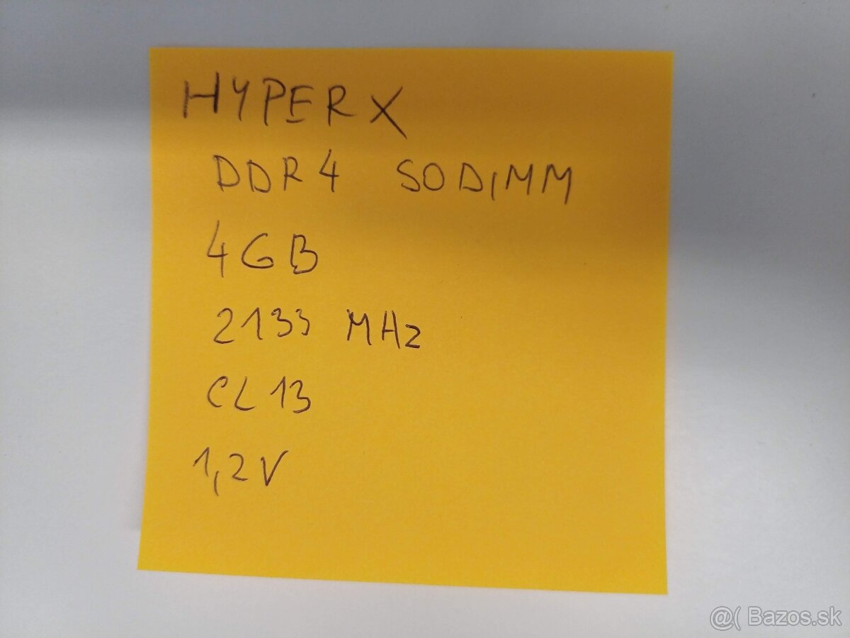 Pamäť DDR4 SODIMM HyperX, 4 GB, 2133 MHz