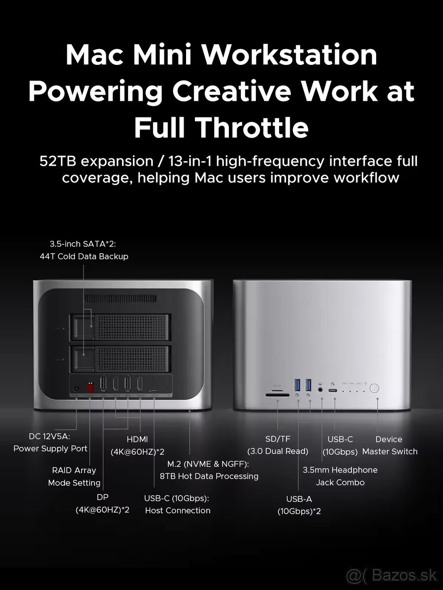 mac studio, mac mini usb hdd hub + 8tb hdd