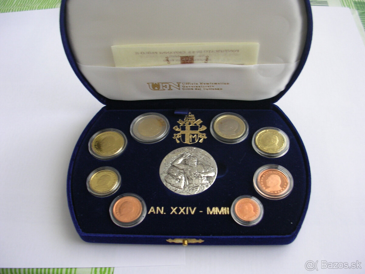 sada VATIKAN 2002 pápež Ján Pavol II.-PROOF s Ag mincou