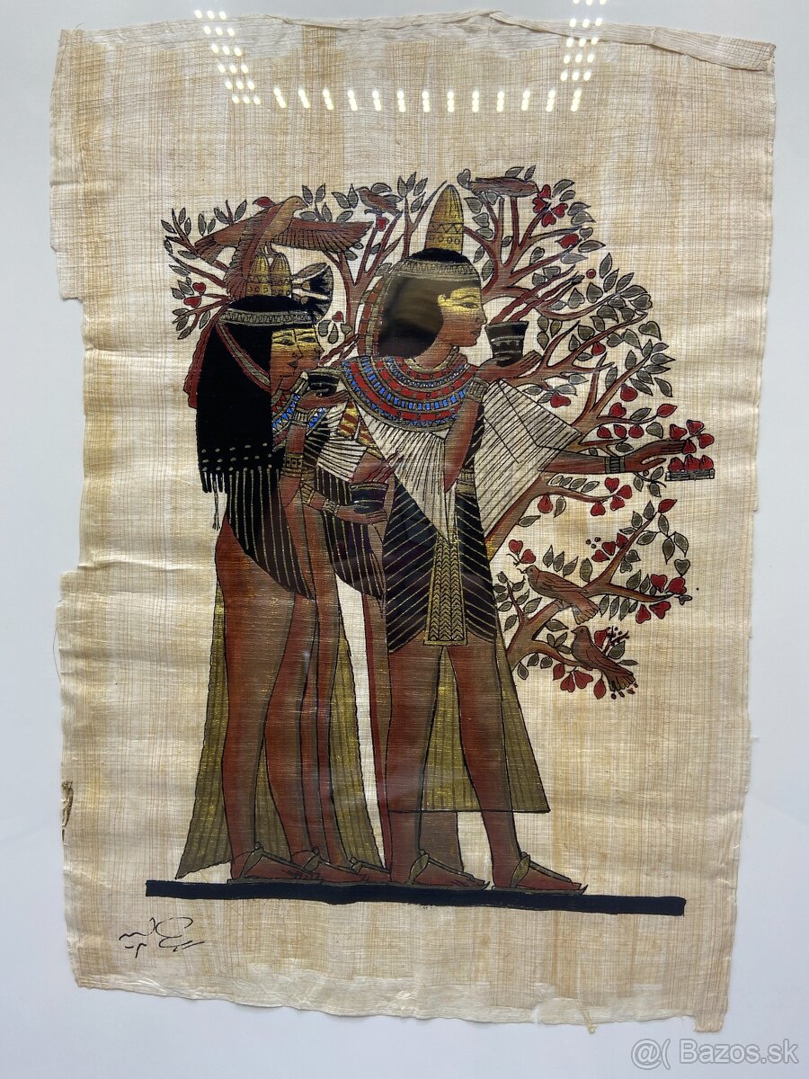 Egyptský motív na papyruse