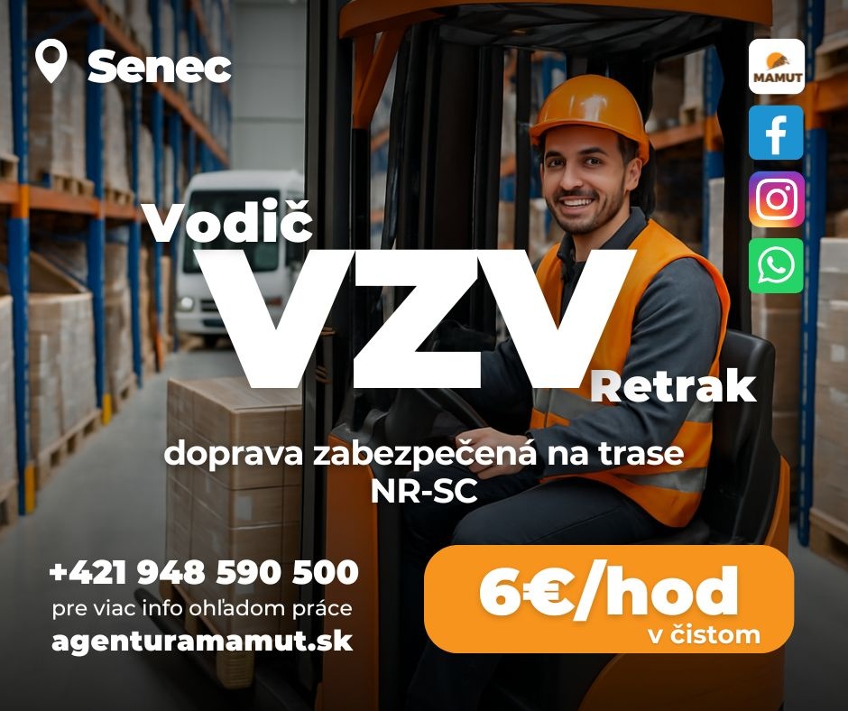 Hľadáme šikovného vodiča VZV - Retrak