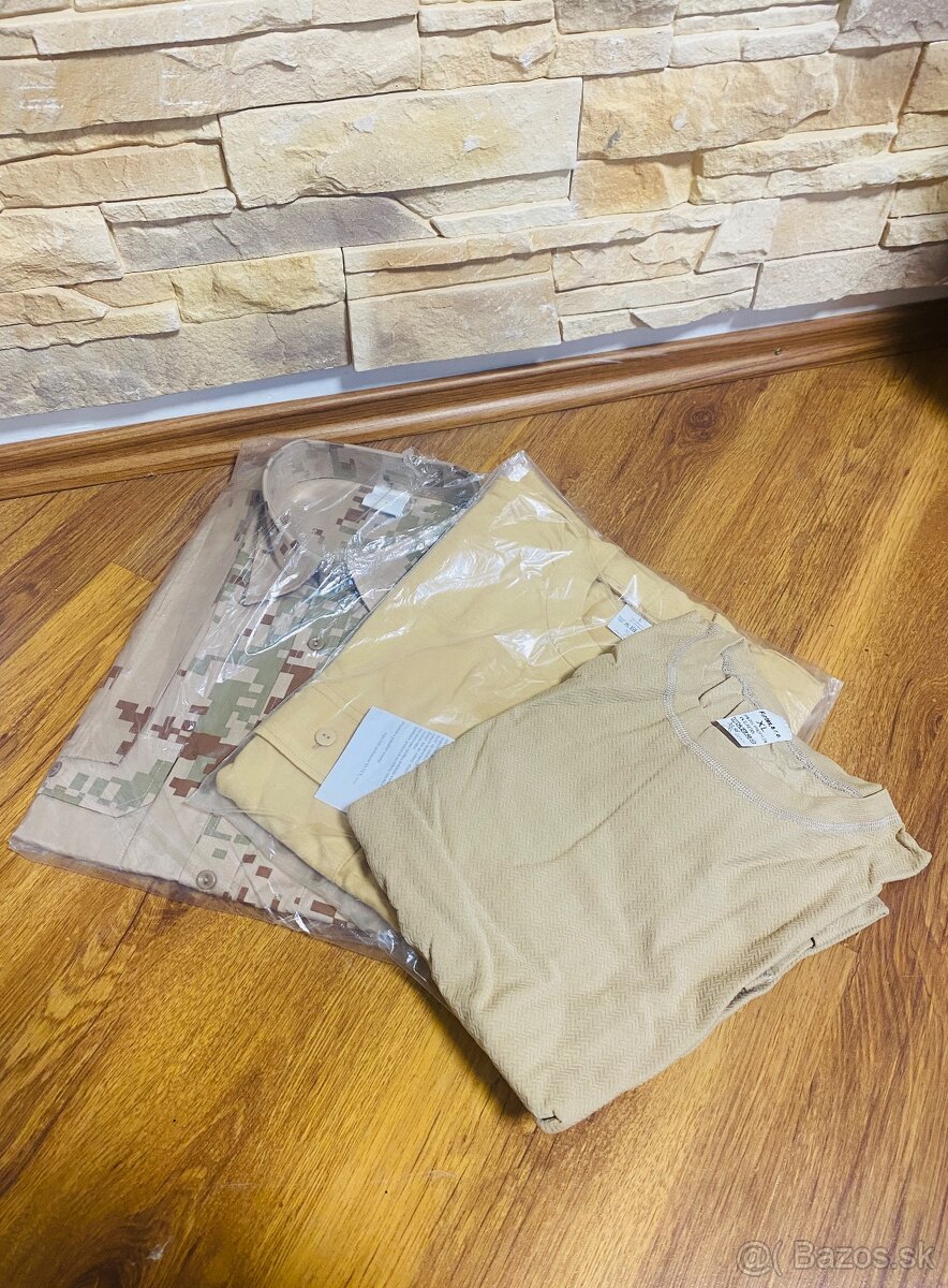 Army tričko, polokošeľa a termotričko – púštna farba (L / XL