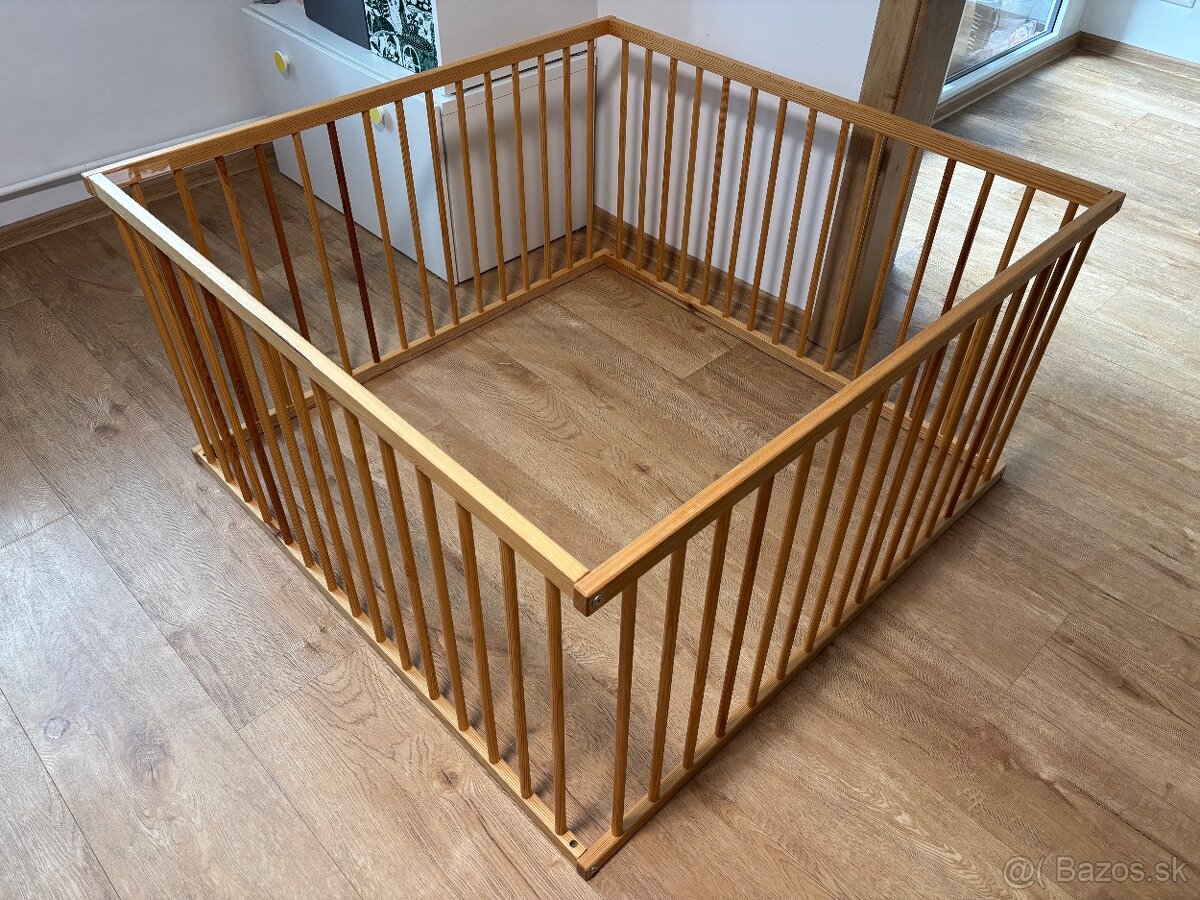 Detská drevená ohrádka 120x120cm, používaná