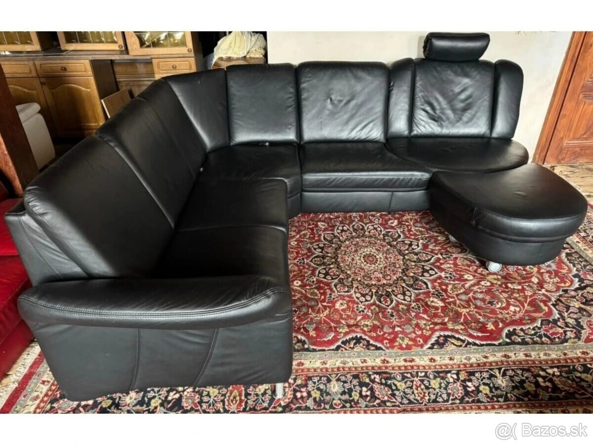 Luxusní rohová kožená sedací souprava, 3199