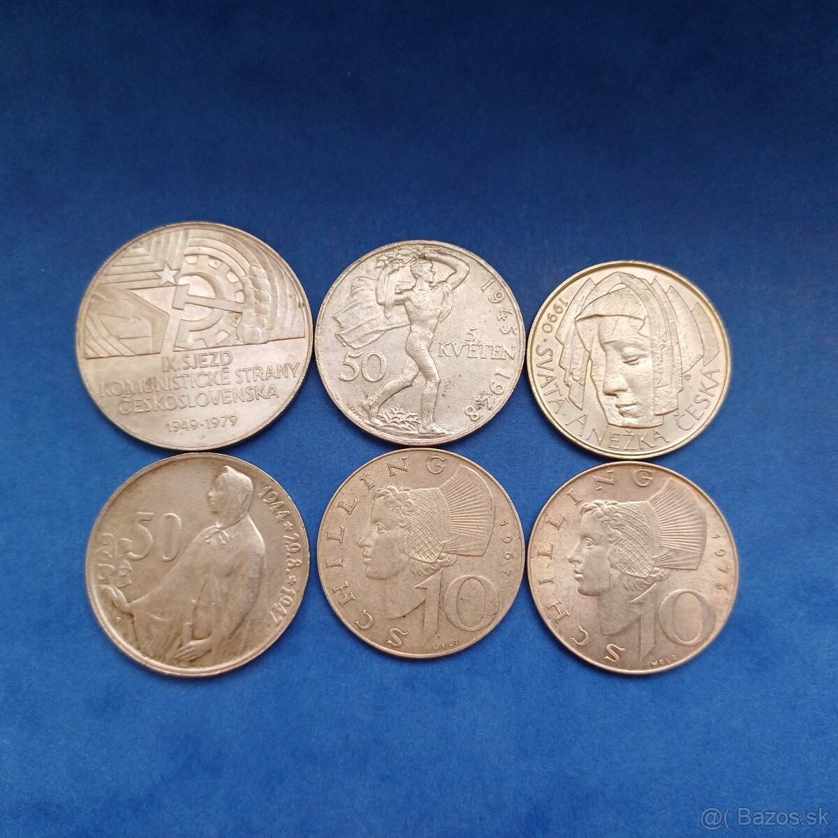 Strieborne mince 6ks