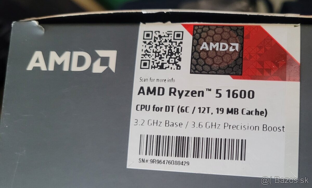 Predám AMD Ryzen 5 1600 / komplet balenie