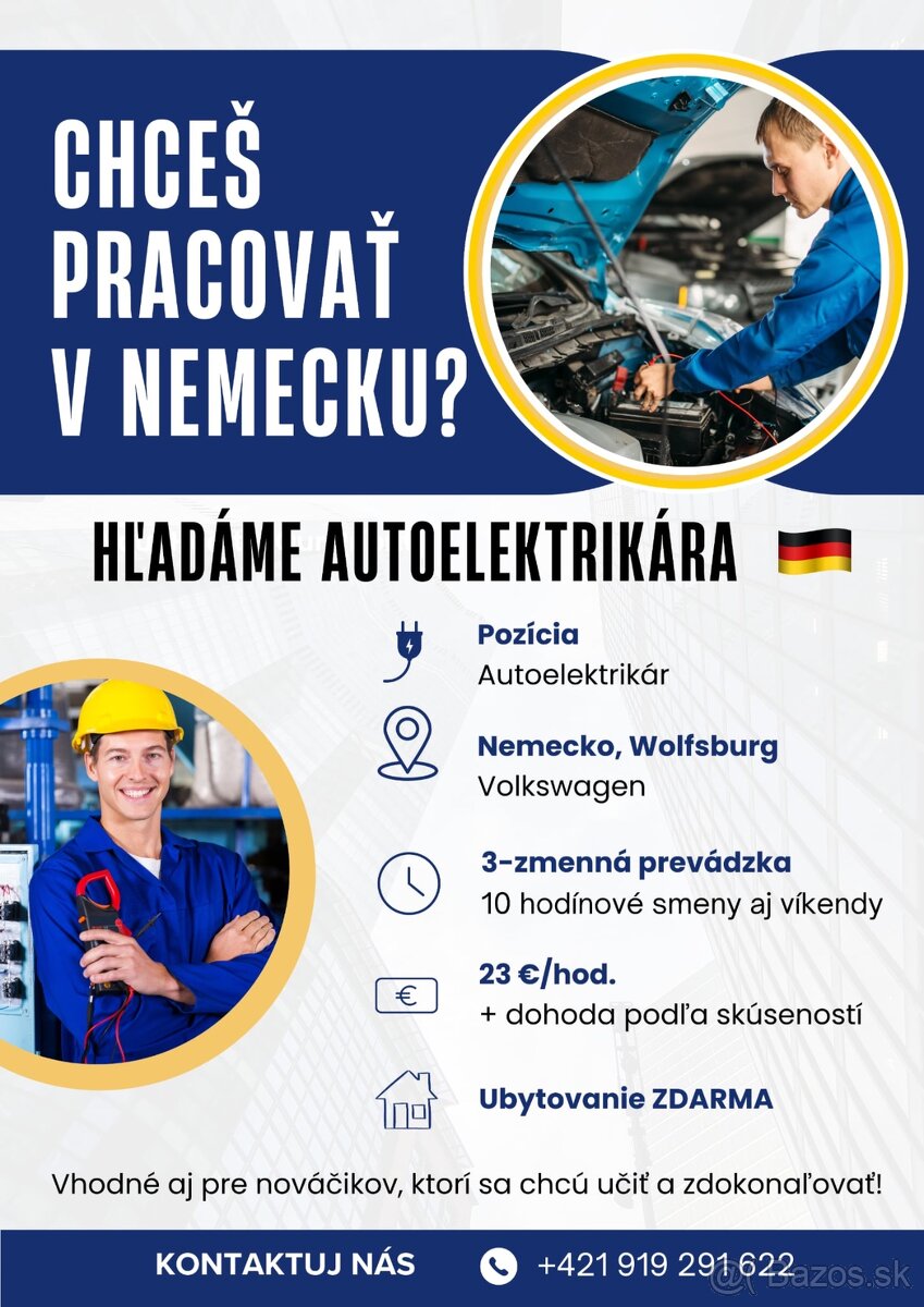 Hľadame Autoelektrikara VW Wolfsburg Nemecko