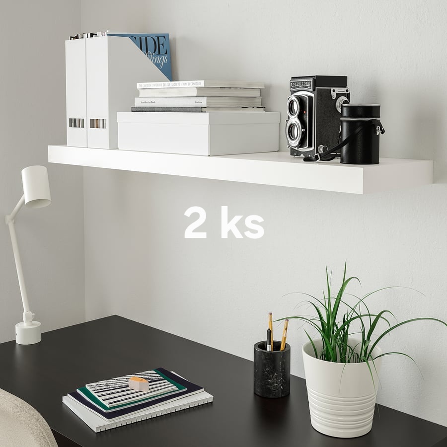 Nástenná polica, IKEA, LACK, biela, 4 ks