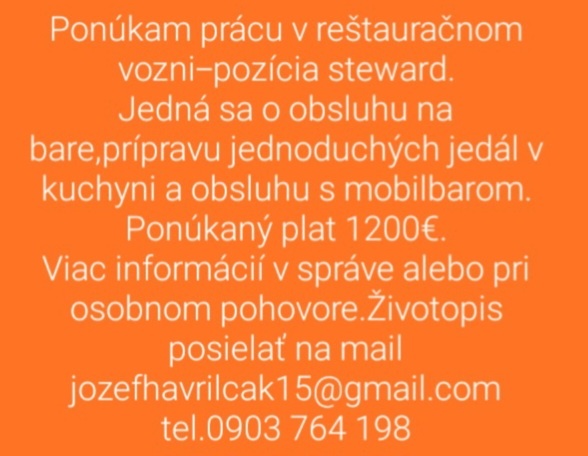 Práca v reštauračnom vozni