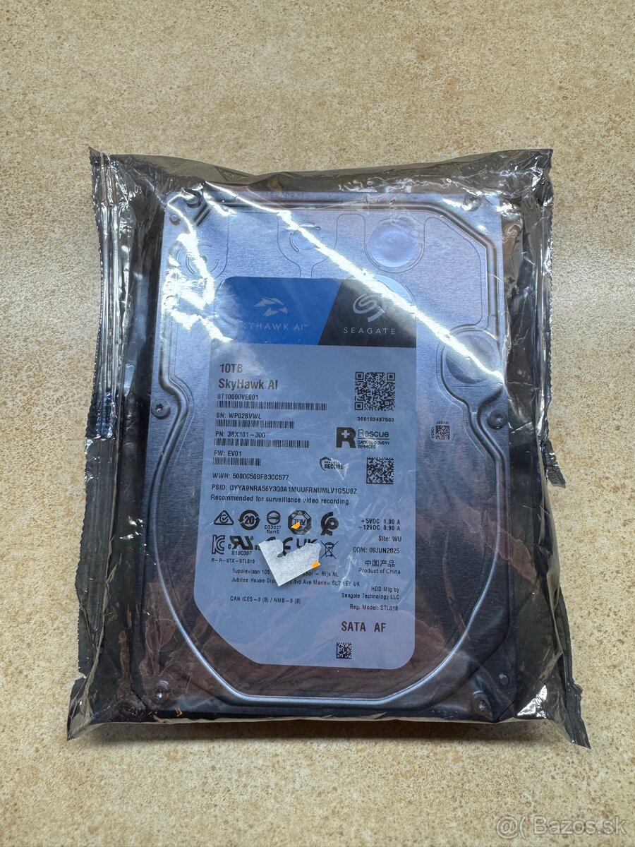 Seagate SkyHawk 10TB 3.5” HDD pre NVR nový