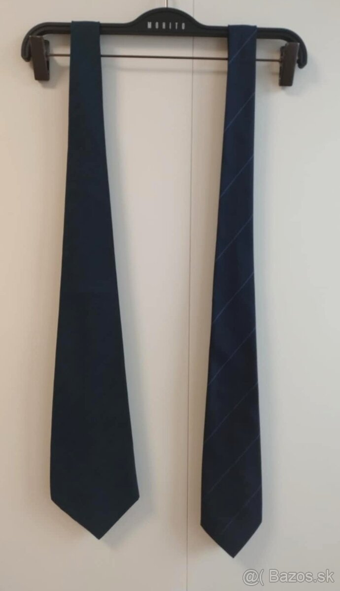 Set 2x pánska kravata modrej farby