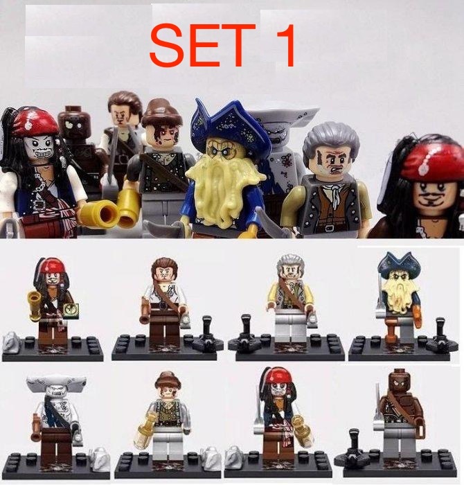 Figúrky piráti (8ks) - typ lego, nové nehrané