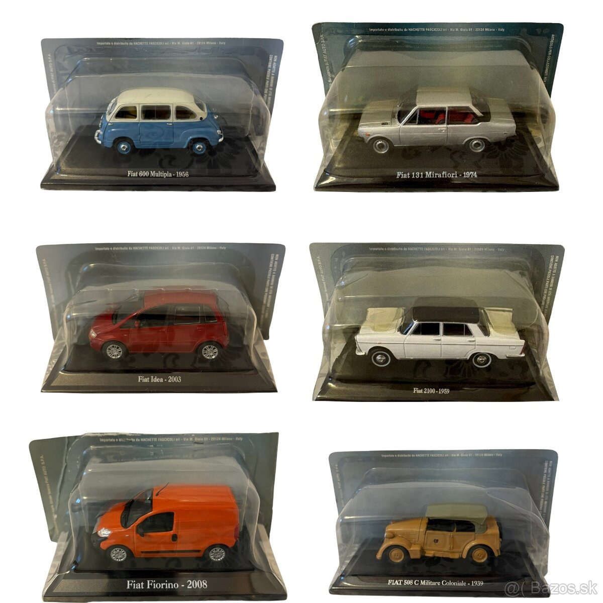 Kovové, zberateľské modely FIAT, mierka 1:43