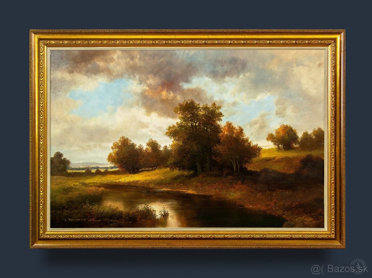 Krajina s riekou, G.Nesvadba, 1050 × 730 mm