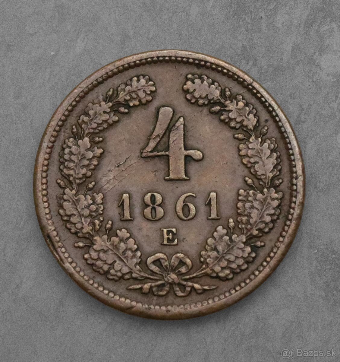 Medený 4 Krejčiar FJ I. 1861 E - Najvzácnejšie
