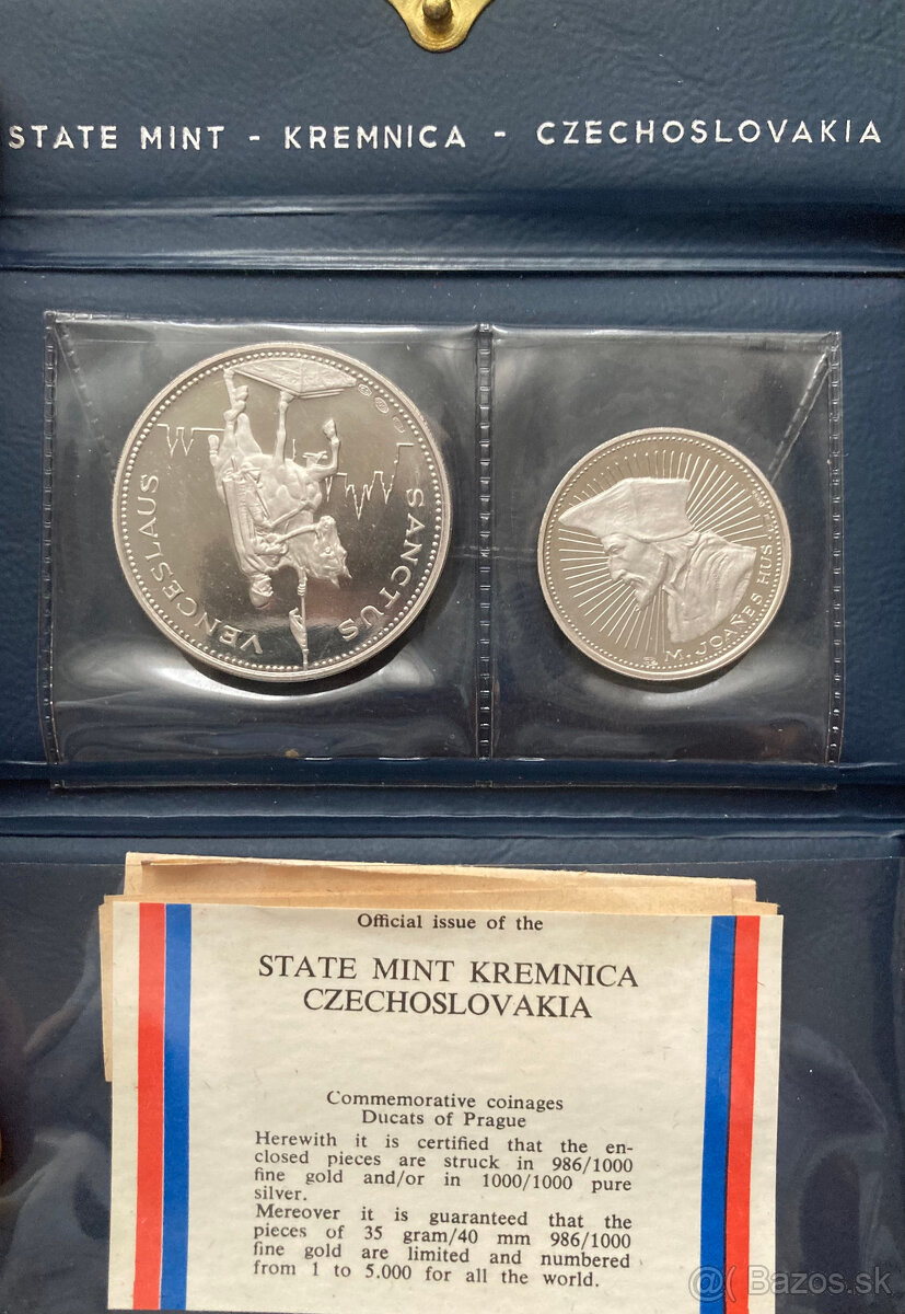 Predám pražské dukáty 10 a 5 dukát Dubček Svoboda sv Václav