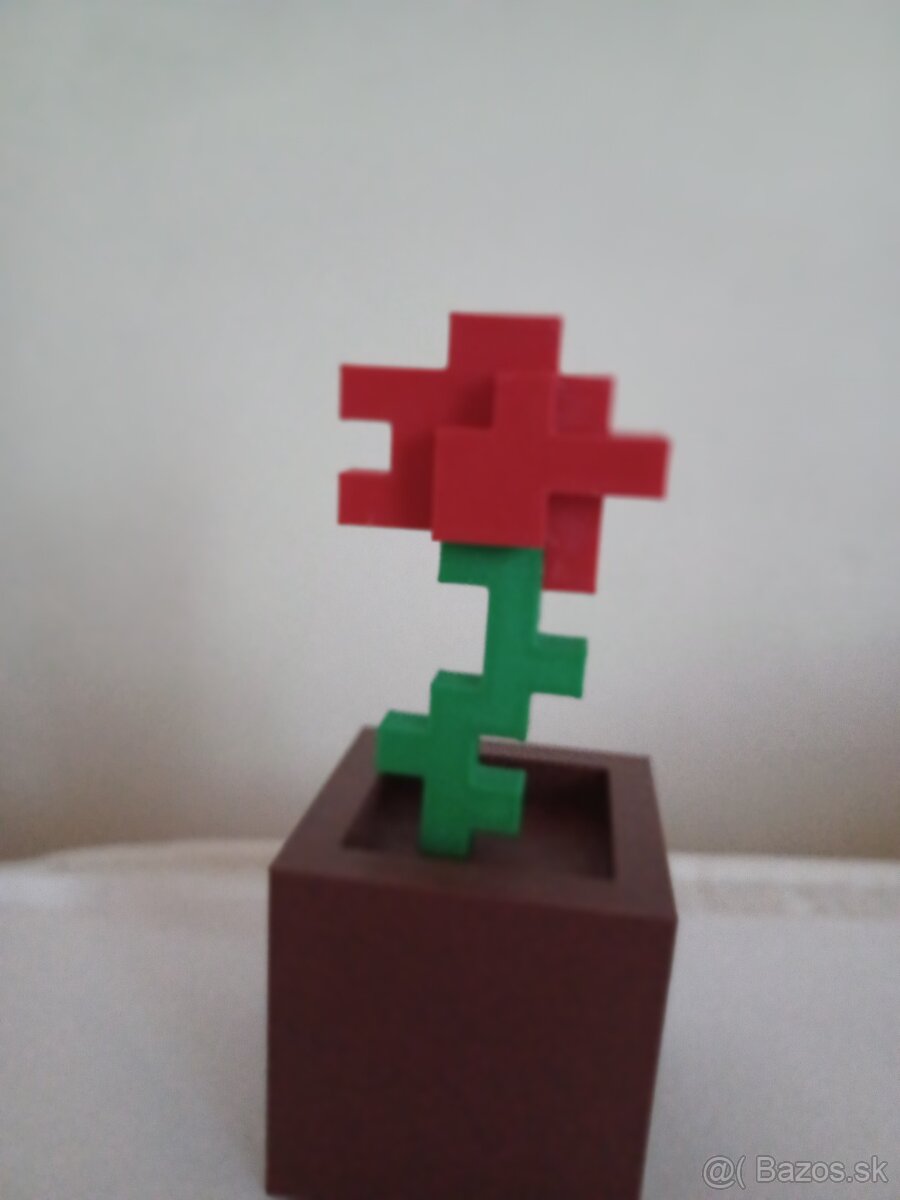 Minecraftová váza s kvietkom