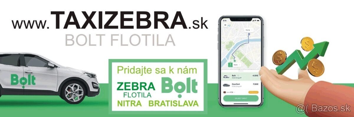 Taxi Zebra - vodič taxi BOLT Nitra