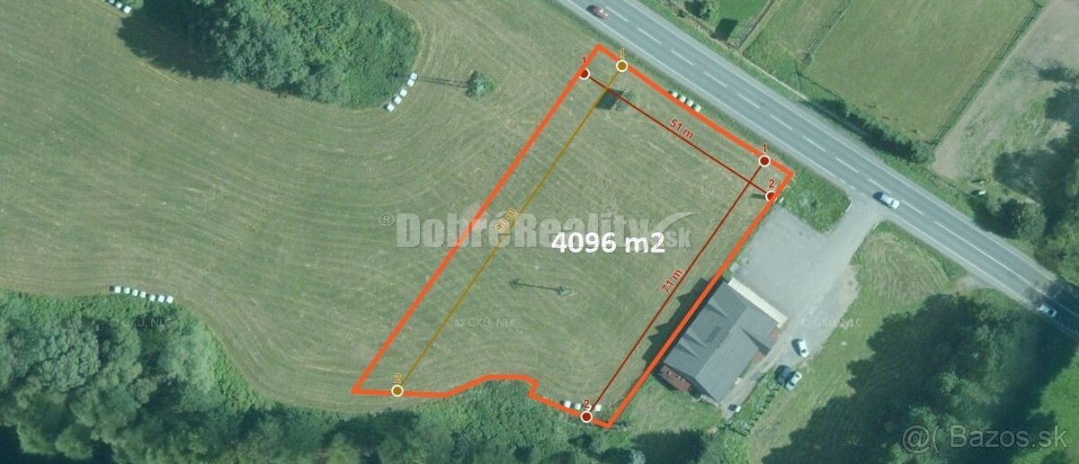 PREDAJ: Pozemok pre investíciu a podnikanie, 4096 m2, Podbre