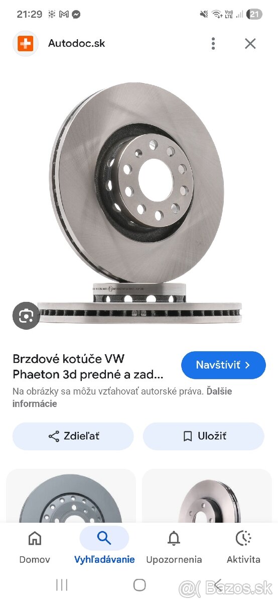 Phaeton brzdy kotuče