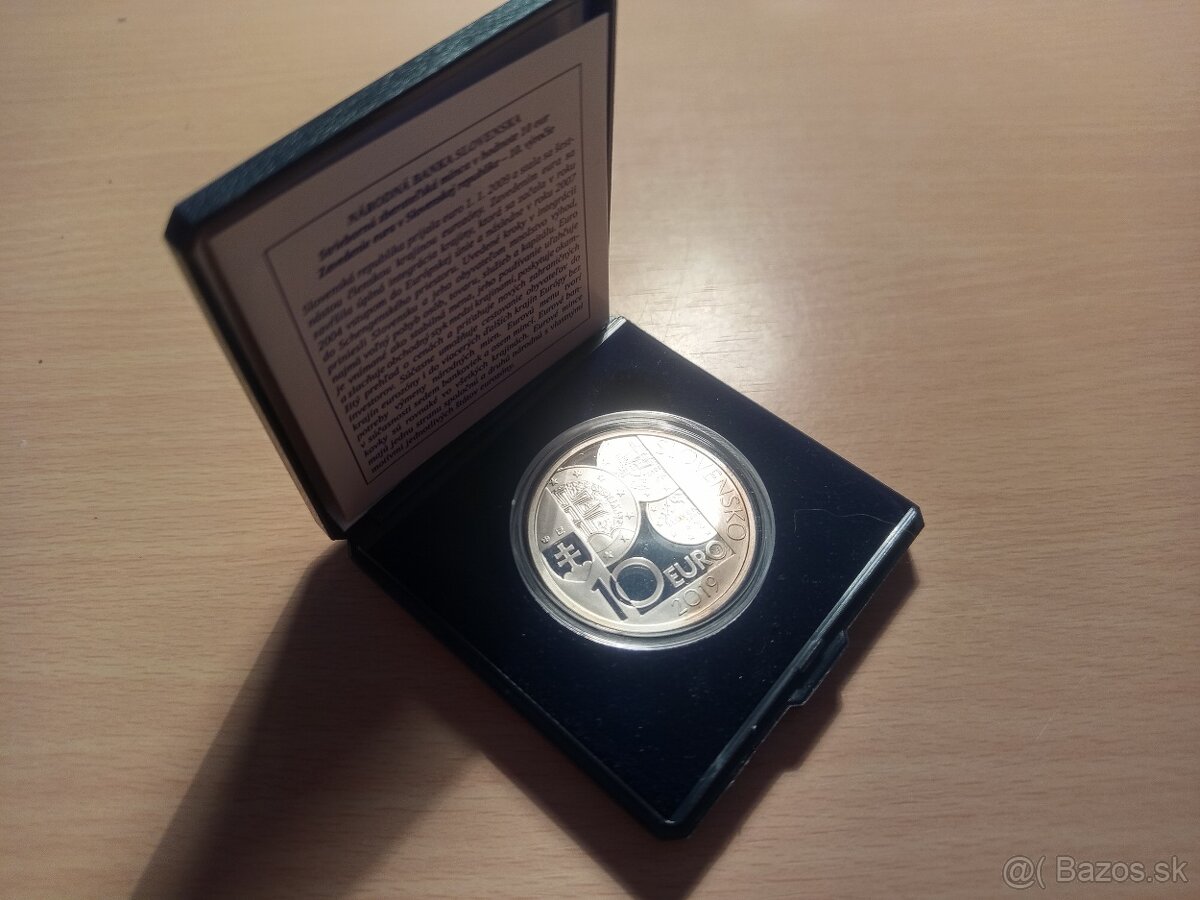 10 rokov eura 2019 PROOF – Investičné striebro