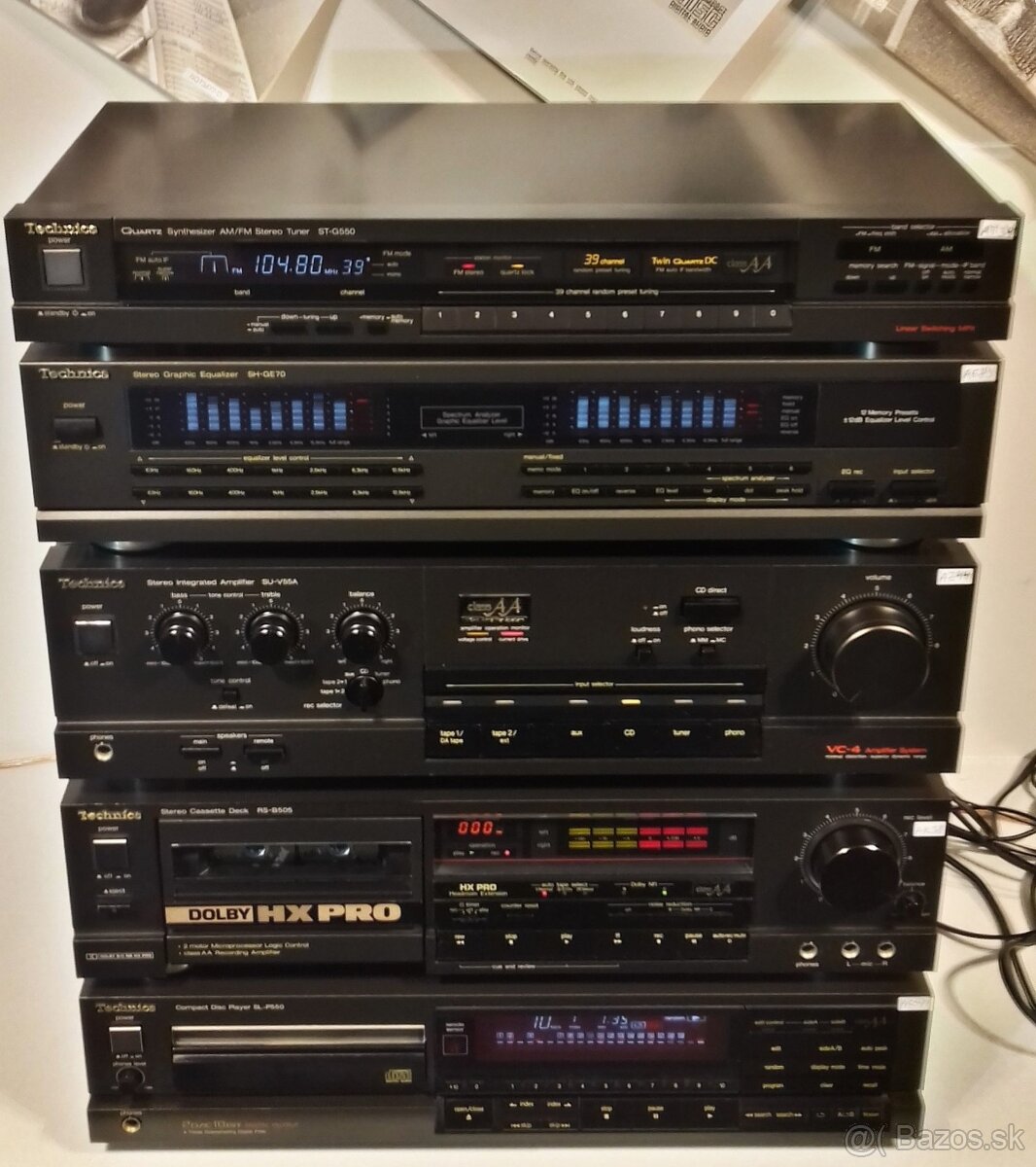 Zostava TECHNICS tuner, equalizer, zosilnovac, CD, deck= A01