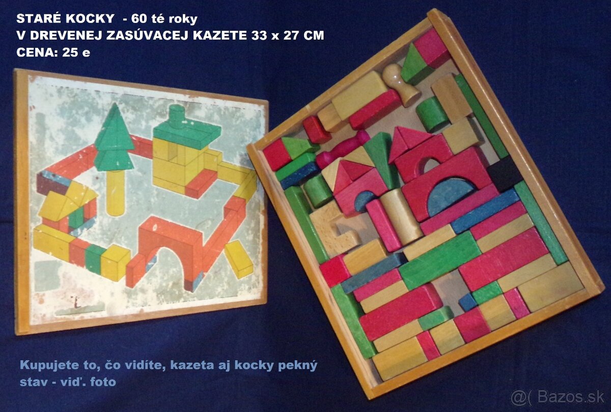 STARÉ DREVENÉ KOCKY V KAZETE