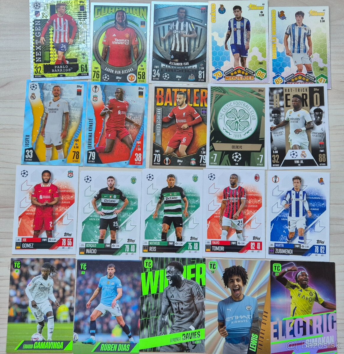 Futbalové kartičky- mix