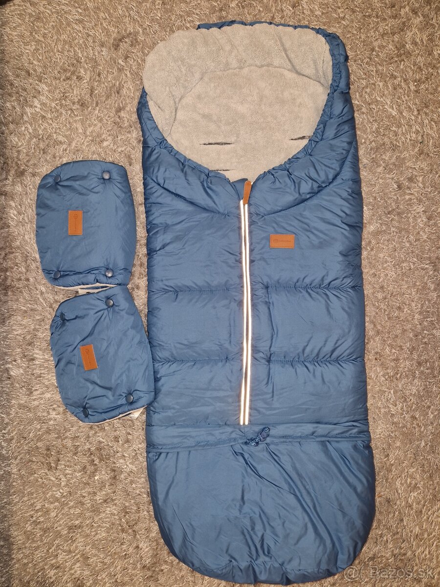 Zimný fusak  Petite&Mars modrý + rukávniky