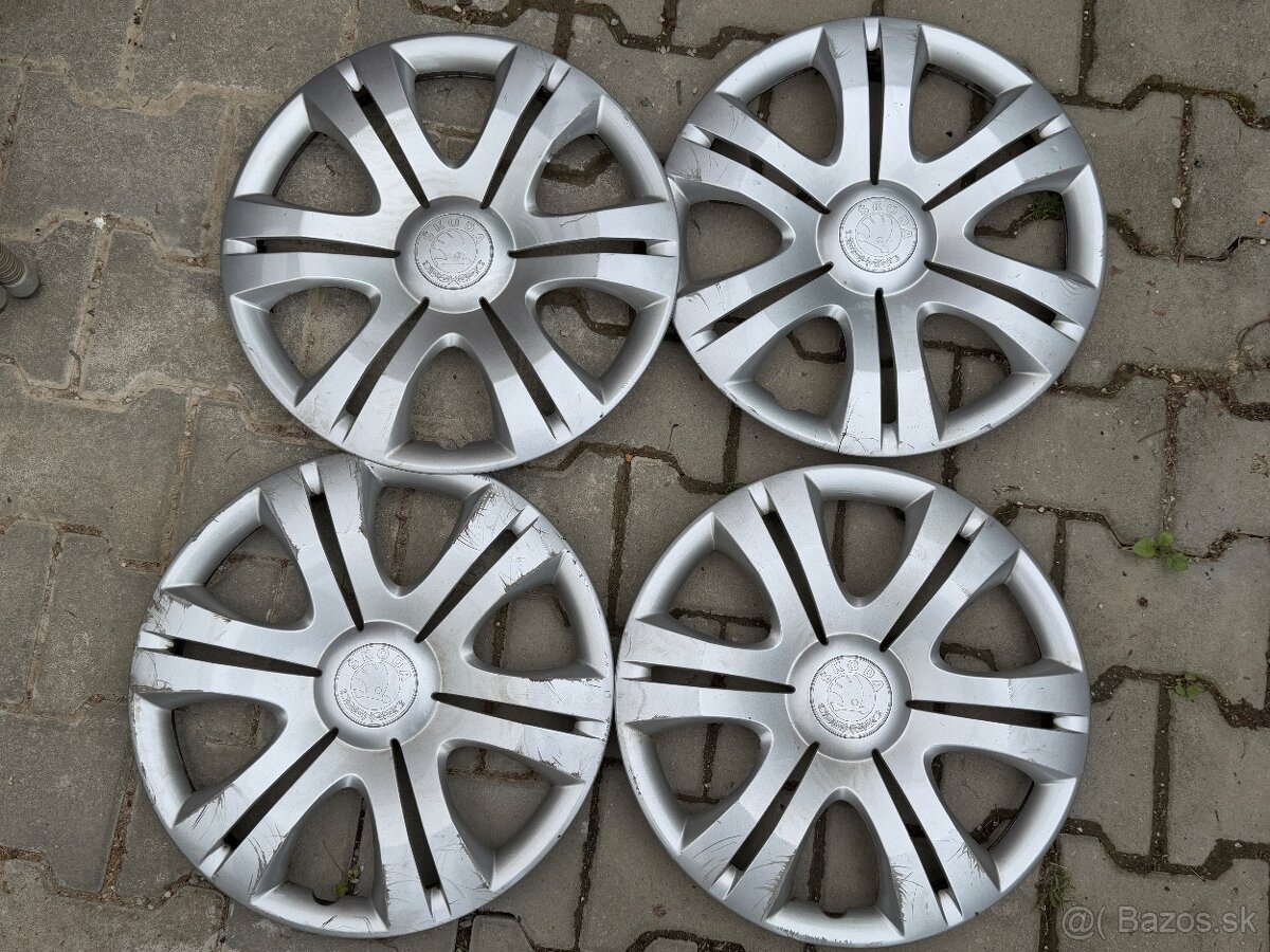 Originálne puklice škoda fabia - Cena za 4 ks 15 palcové