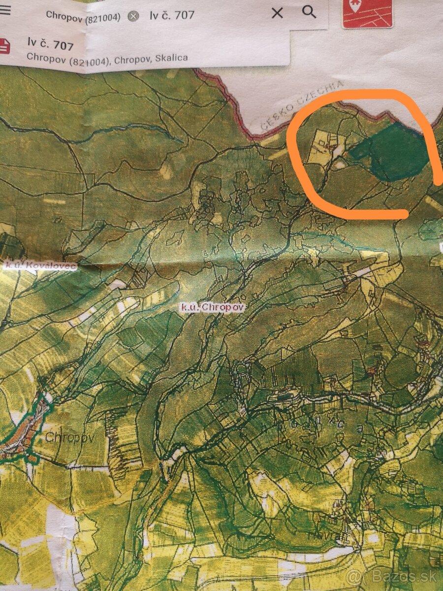 Lesný pozemok Chropov okr. SKALICA