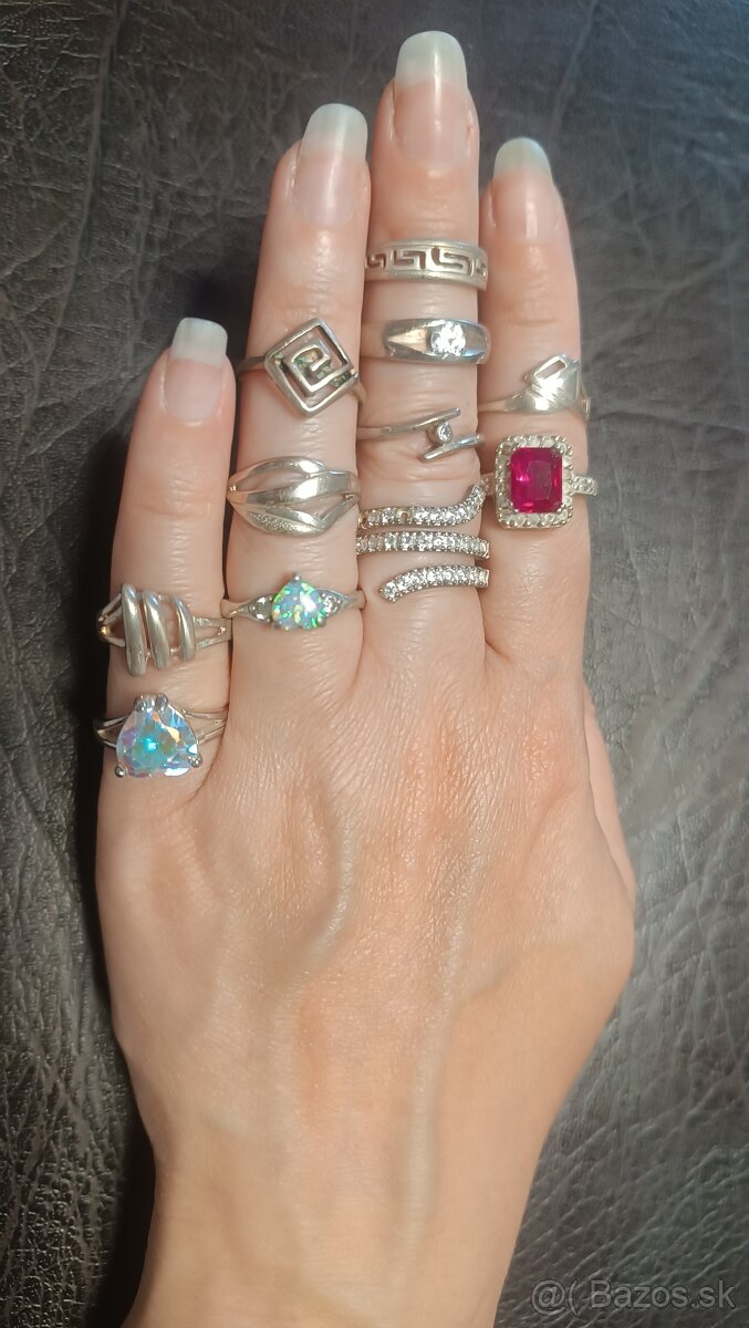 Prstene strieborné 925 Swarovski