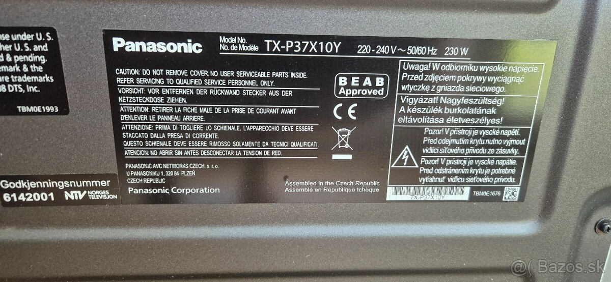 Panasonic - TX-P37X10Y