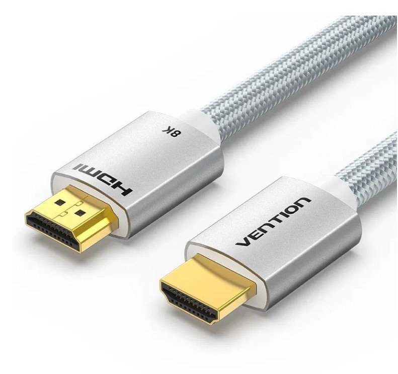 Vention HDMI 2.1 Cable 8K 2M Silver Aluminum Alloy Type