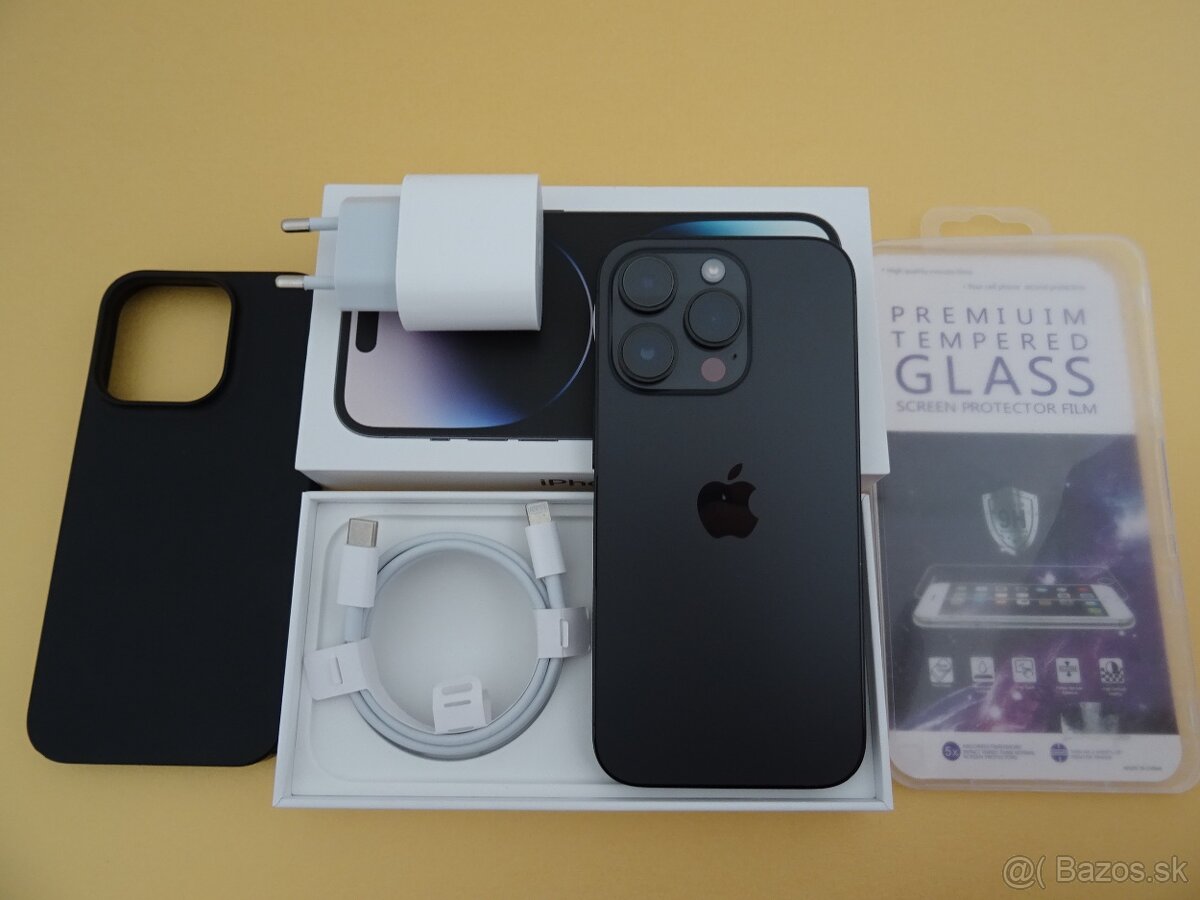 iPhone 14 PRO 128GB BLACK - ZÁRUKA 1 ROK - 100% BATERIA