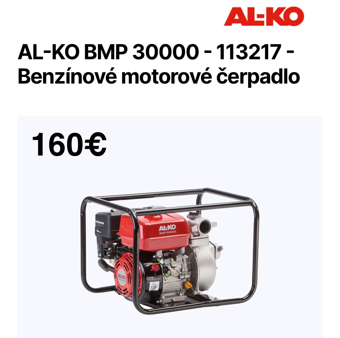 Čerpadlo motorové AL-KO BMP 30000