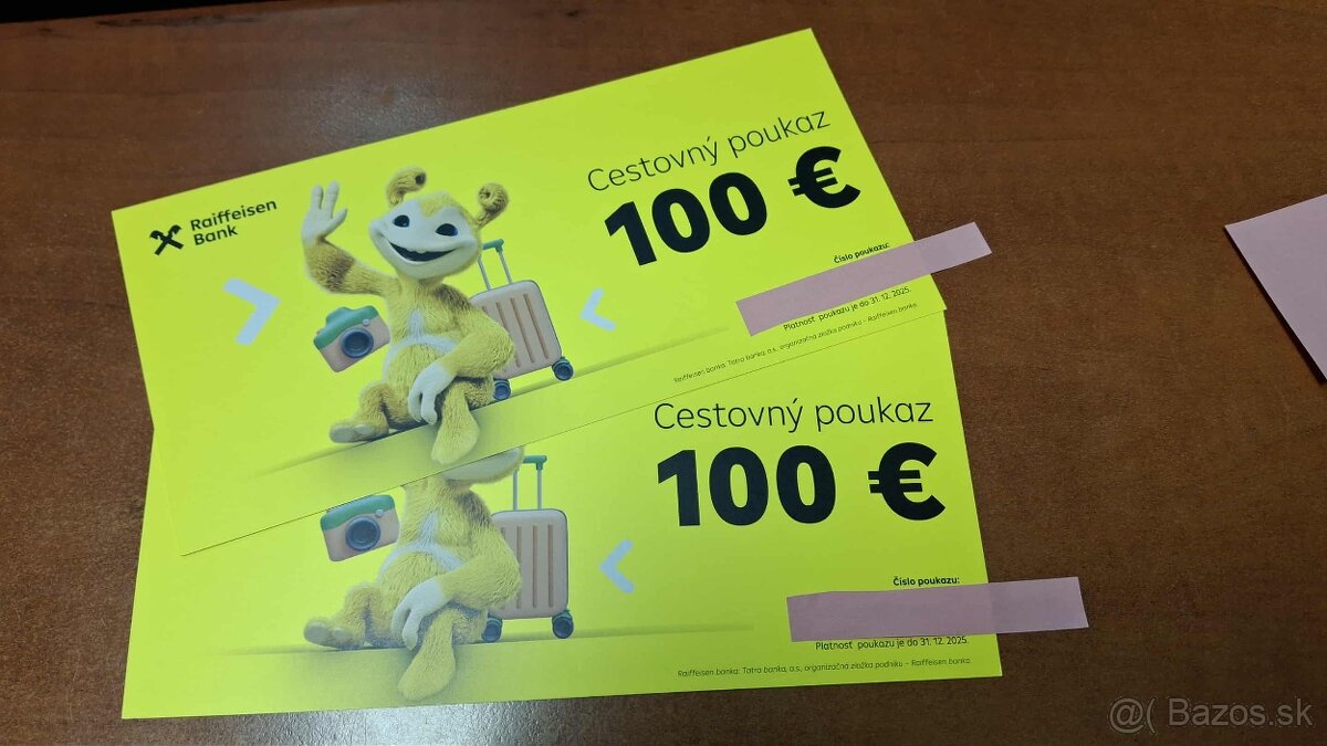 Cestovné poukazy v hodnote 200 EUR