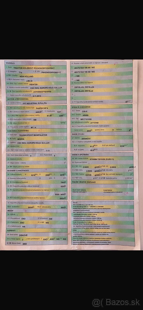 Predám Teleskopický Manipulátor NEW HOLLAND LM 632