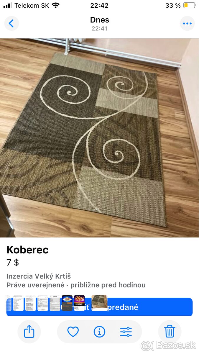 Predám koberec 170x120cm