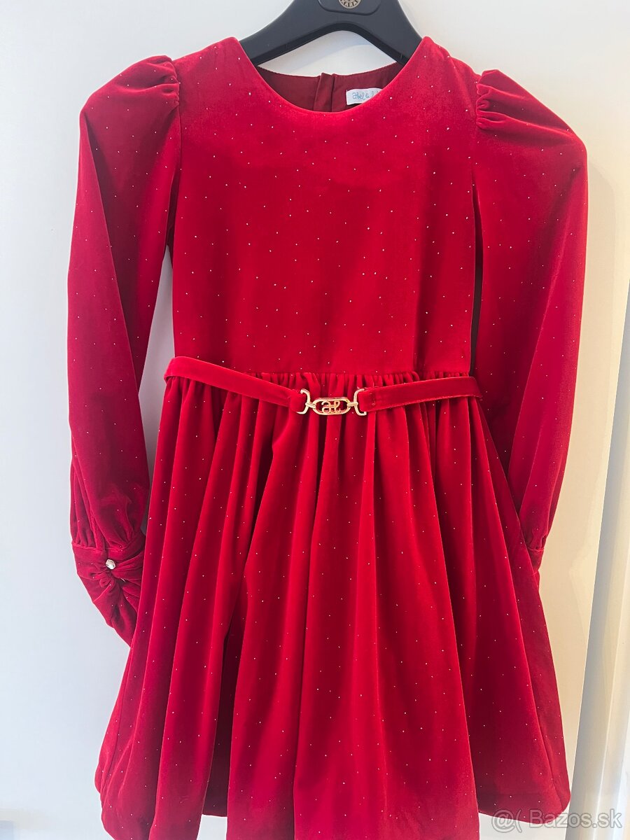 Krásne cervene vianocne šaty 140