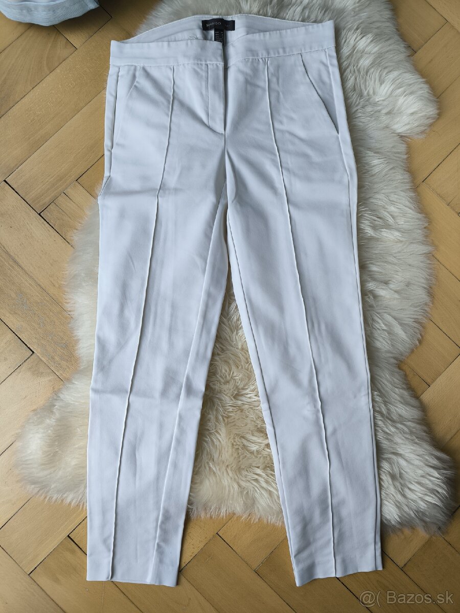 Biele dámske nohavice Mango, veľ. 34