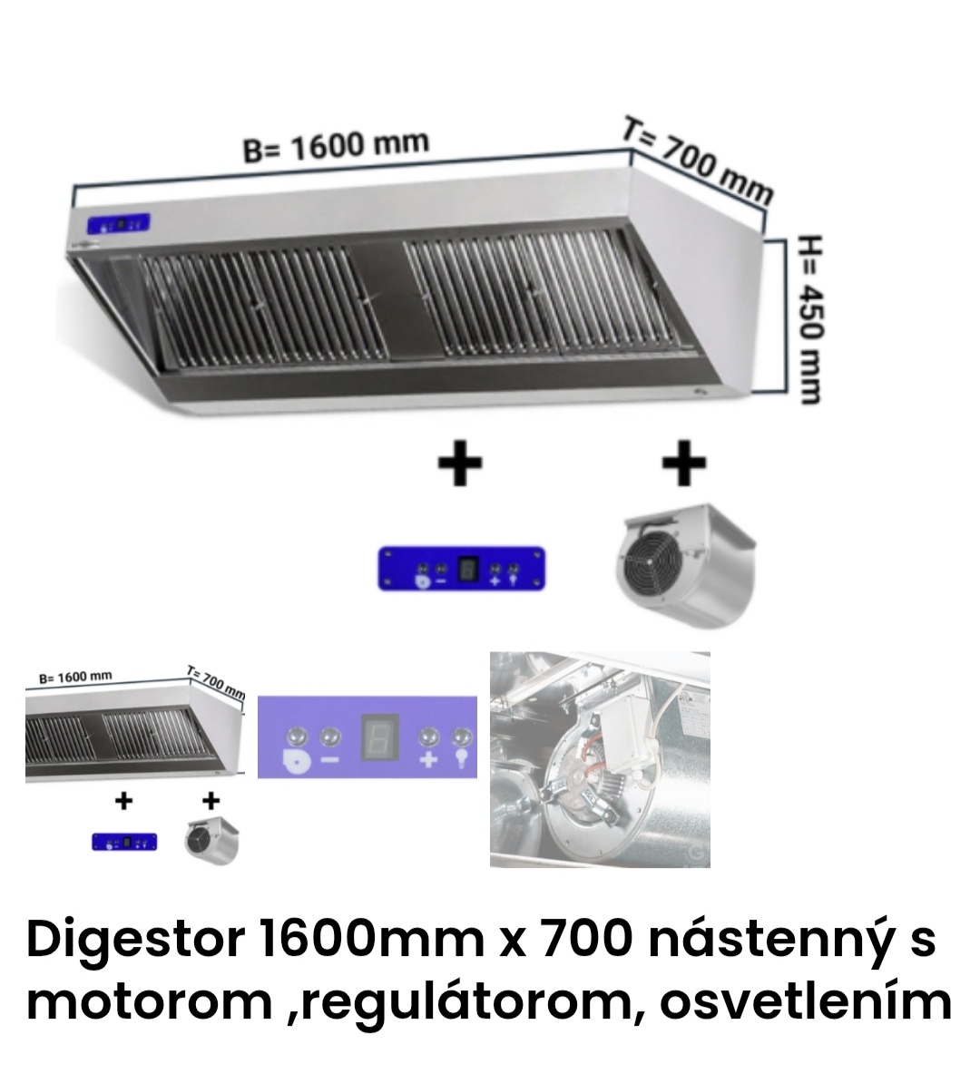 Nástenný digestor 1.6 s motorom