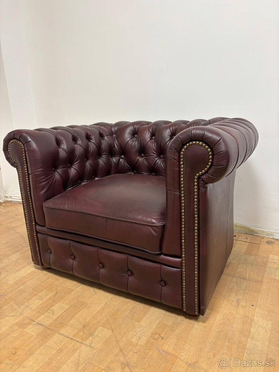 CHESTERFIELD ŠTÝL,NOVÉ-KOŽENÉ KRESLO