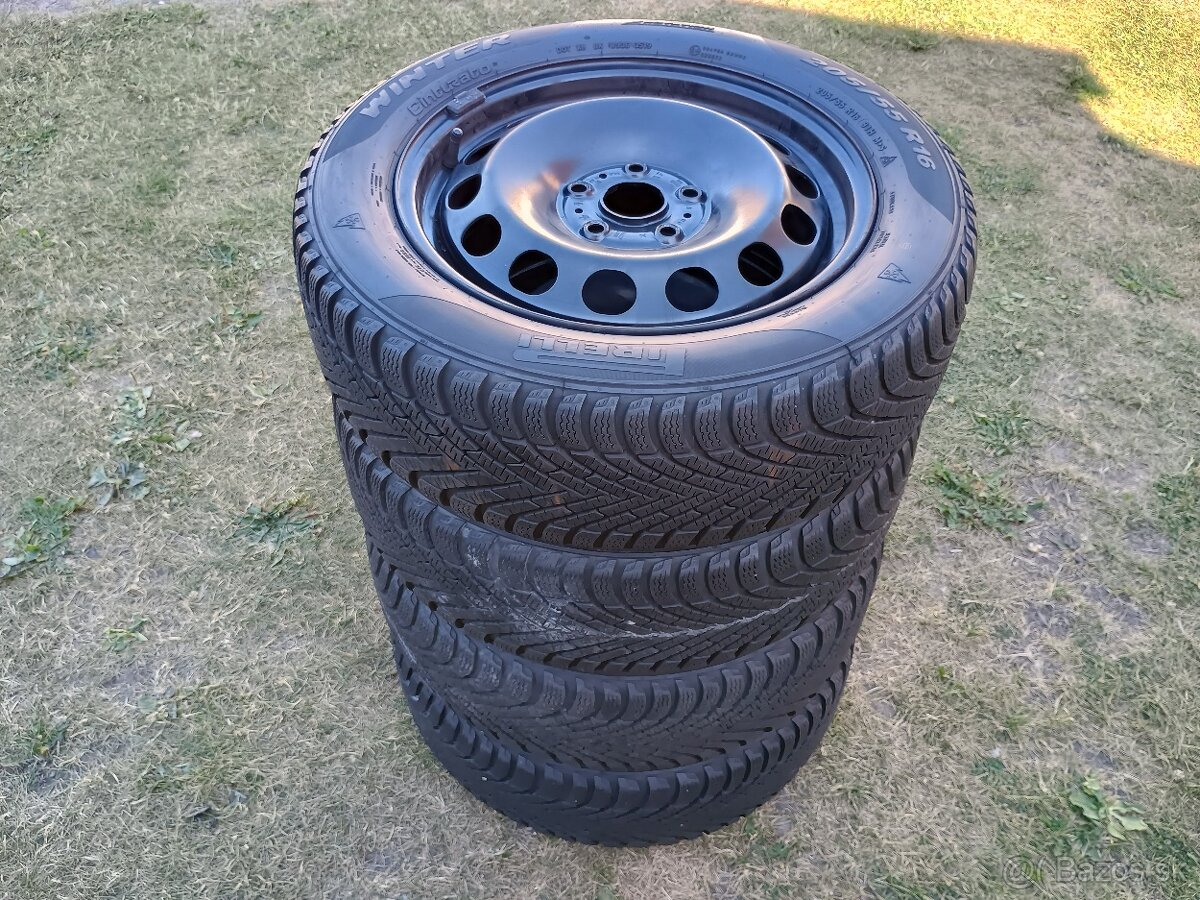 Sada kolies VW Golf, plechové disky + pneu 205/55 R16