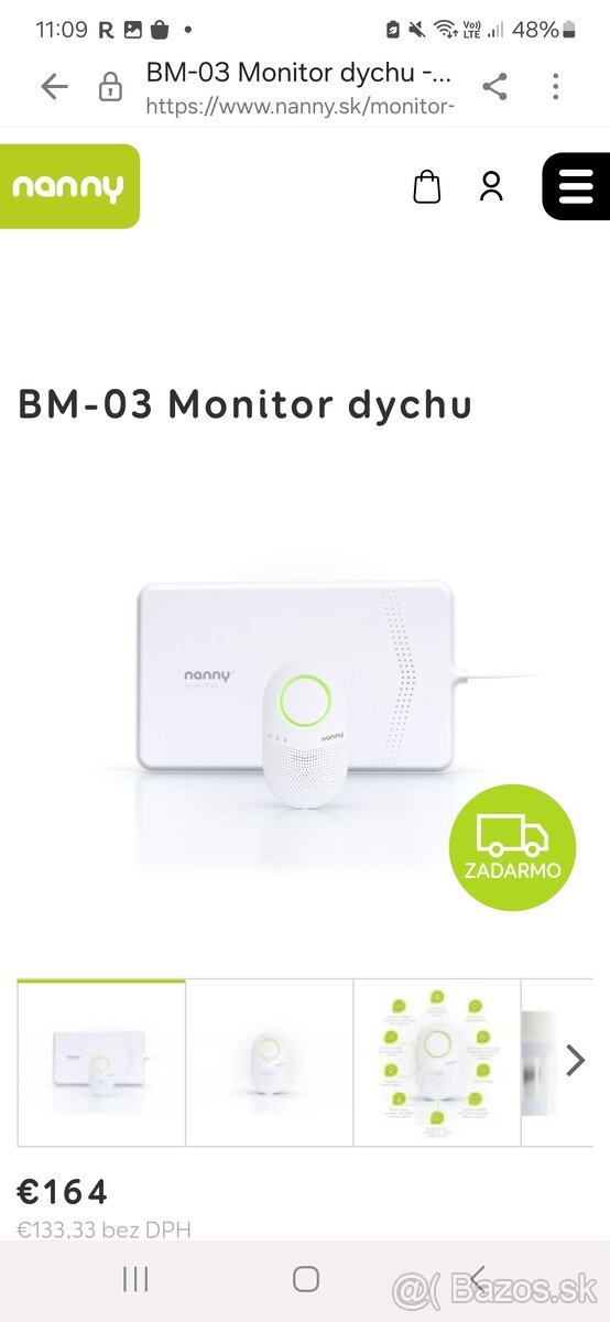 Nanny BM - 3 monitor dychu