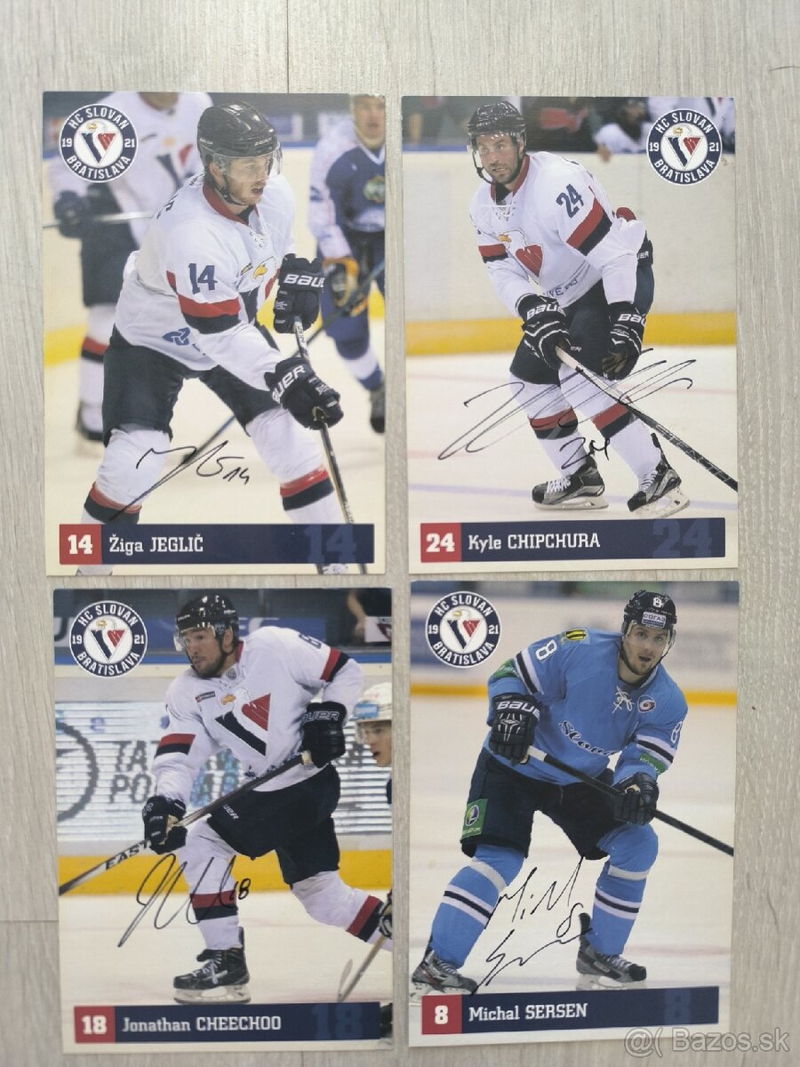 Predám podpísané kartičky HC Slovan Bratislava.