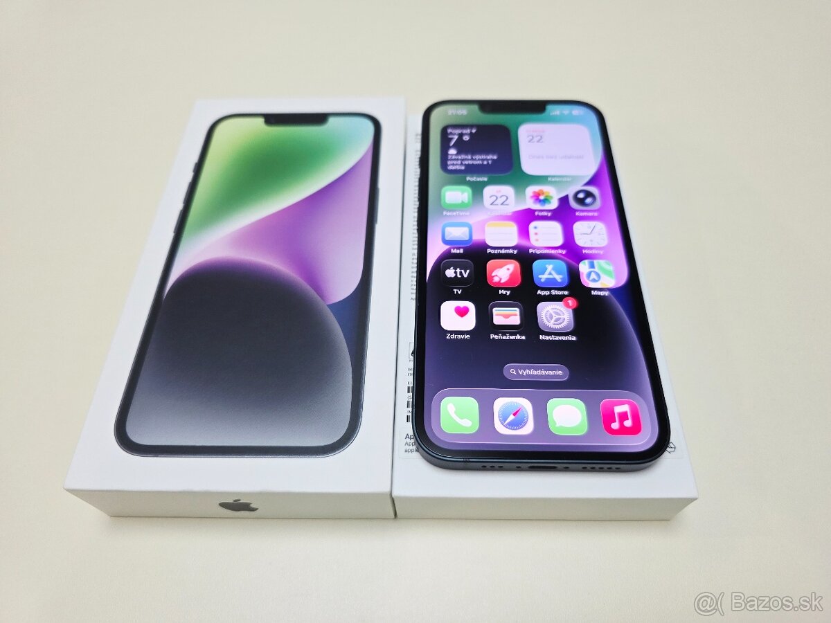 Apple iPhone 14 128gb MIDNIGHT,ZÁRUKA,BATERKA 100%