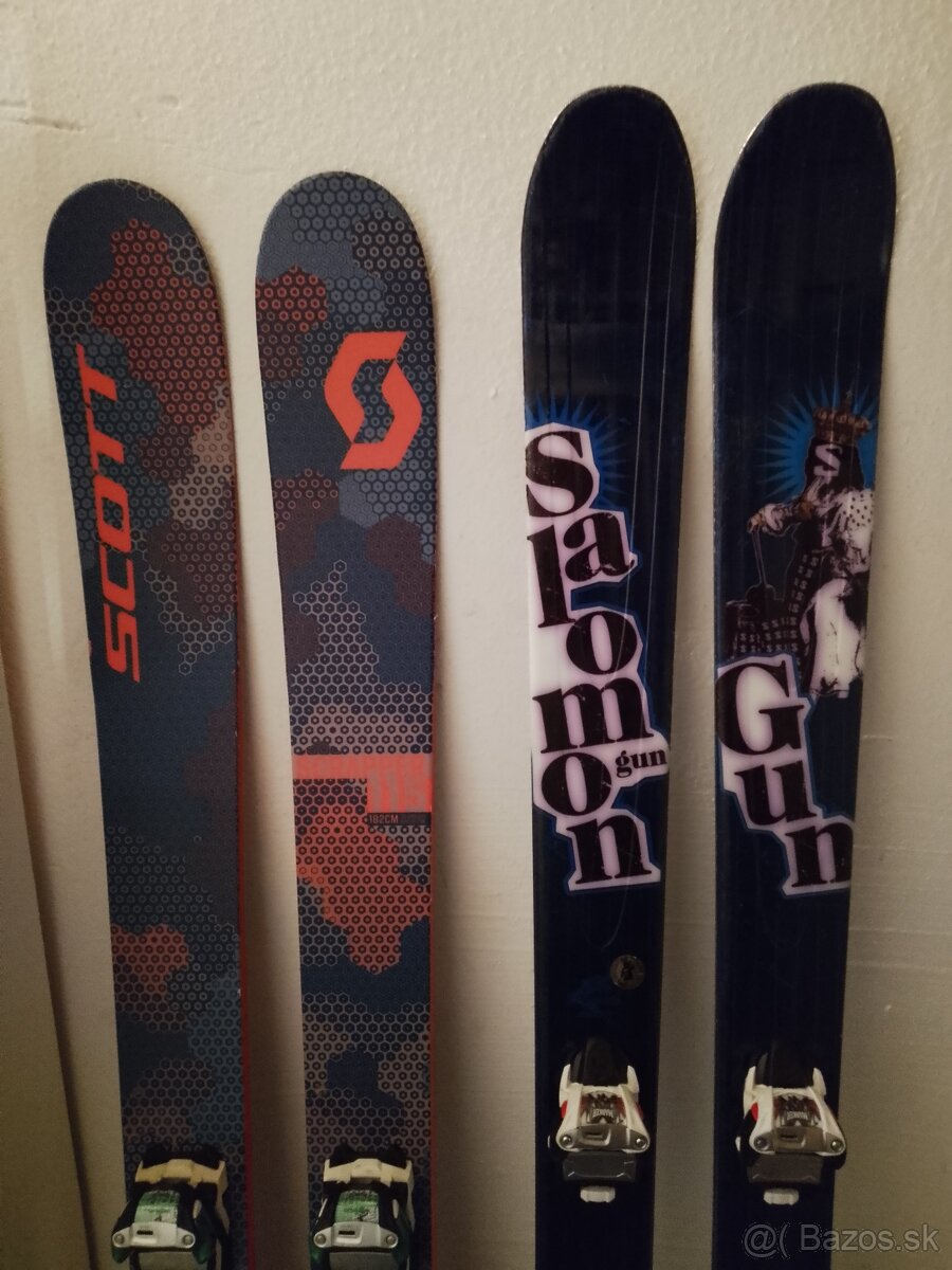 freeride lyze SCOTT Scrapper 182 cm a SALOMON Gun 188 cm