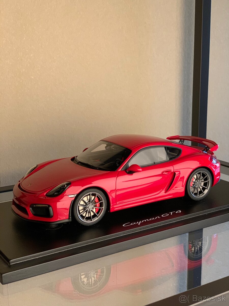 Porsche Cayman GT4 red 1/18